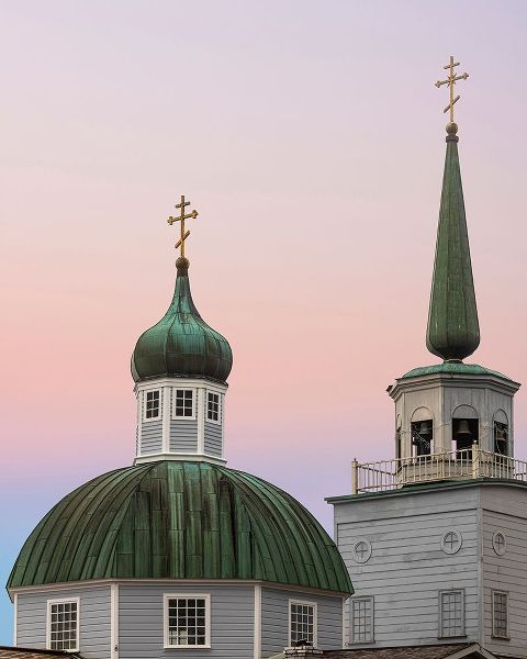 Alaska-Sitka Steeples of St Michaels Russian Orthodox Cathedral
